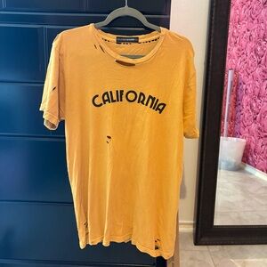 Distressed Yellow Graphic T-Shirt